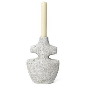 Yara Candle Holder - Medium - Grey Pumice Ferm Living - COM