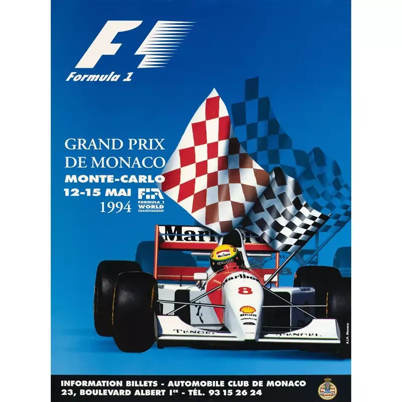 Poster F1 GP de Monaco 1994 M fine art fance