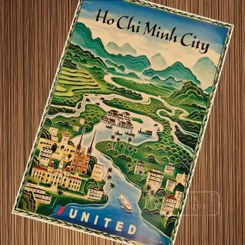 Affiche Ho chi Minh ville Saigon United Airlines S fine art france