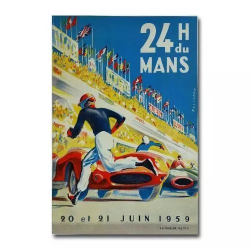Affiche 24 h du mans 1959 vintage fine art france