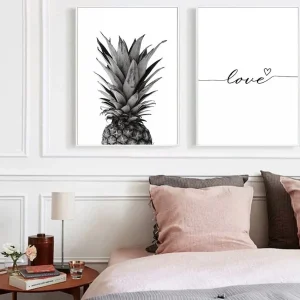 Affiche nordique Ananas citation d'amour fine art france