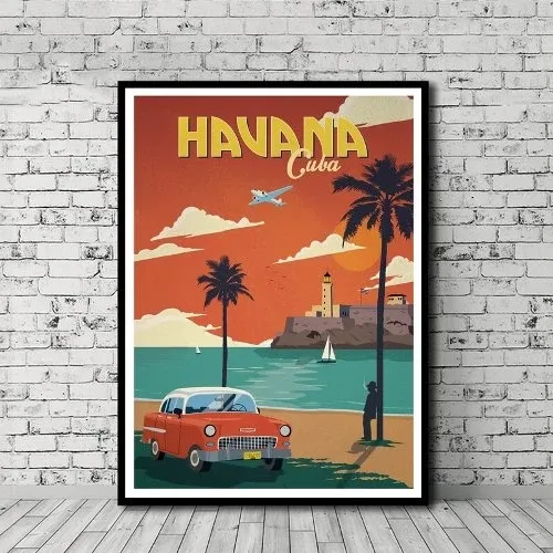 Affiche retro La Havane M fine art france