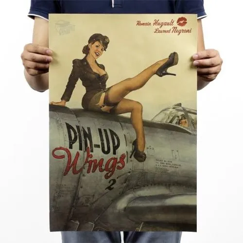 Affiche Vintage Pin-up "Wings" fine art france