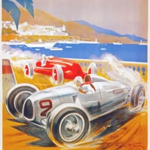 Poster GP de Monaco 1936 fine art france