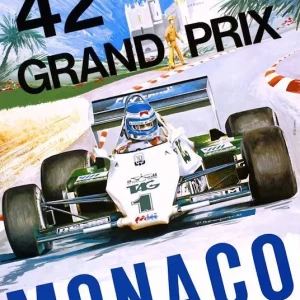 Poster GP de F1 de Monaco 1984 M fine art france