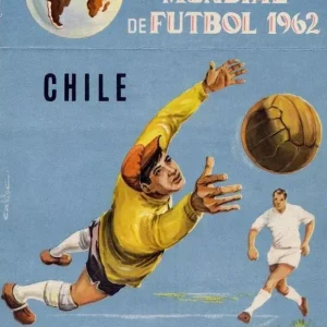 Poster vintage Coupe du monde 1962 au Chili M fine art france
