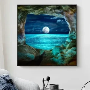 Toile l'océ et la lune home deco fine artfrance