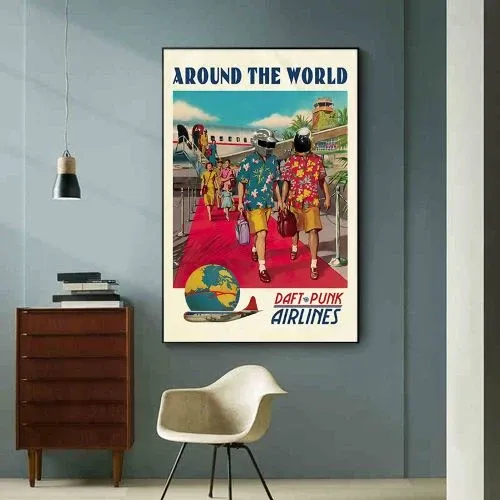 Affiche Daft Punk "Around world" M Fineartsfrance
