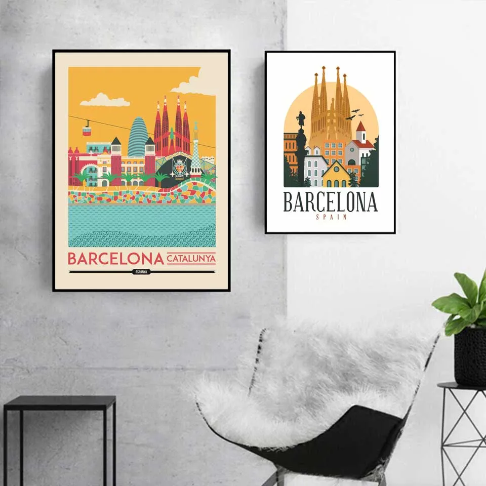 Poster ville de Barcelone M Fineartsfrance