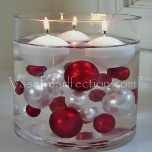 Bougies flottantes blanches de 1,8 po. Ensemble de 8 bougies - non parfumées Floating Pearls | Vase Pearlfection