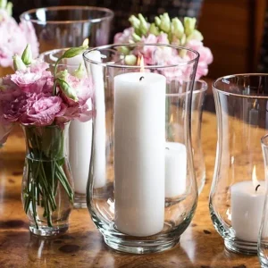 Vase Hurricane et Bougeoir (8" x 5") Floating Pearls | Vase Pearlfection