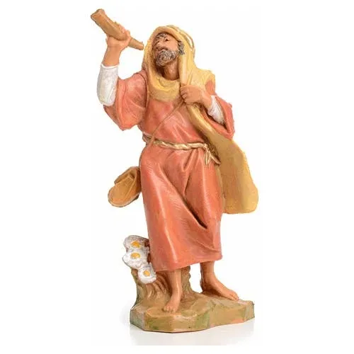 Berger avec cor n° 51 pour crèche Fontanini 6,5 cm