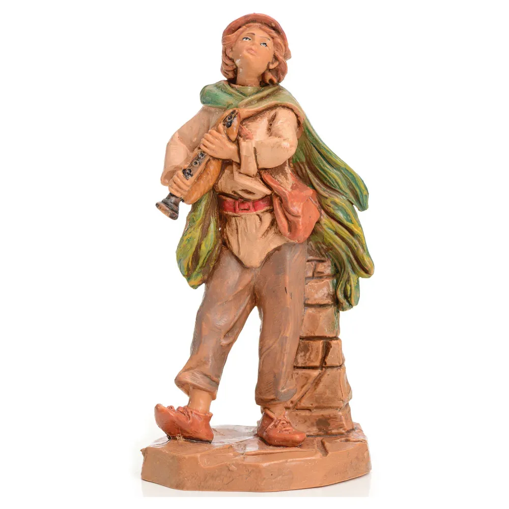 Berger avec flûte n° 916 pour crèche Fontanini 9,5 cm