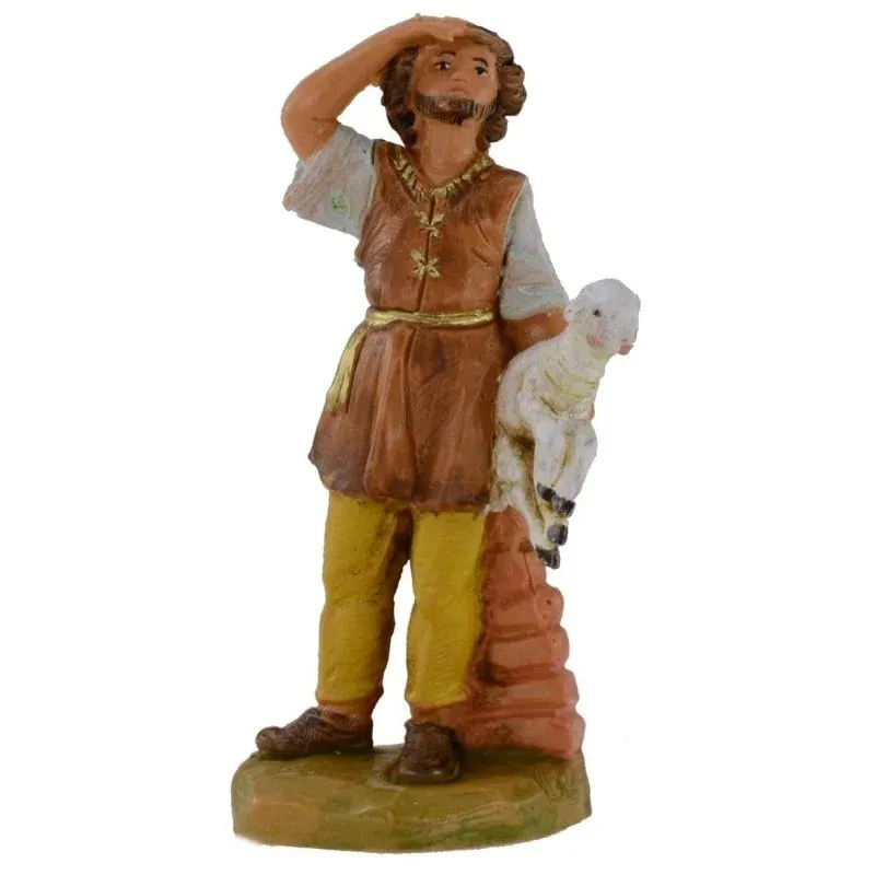 Berger avec un mouton dans les bras n° 975 pour la crèche Fontanini 9,5 cm