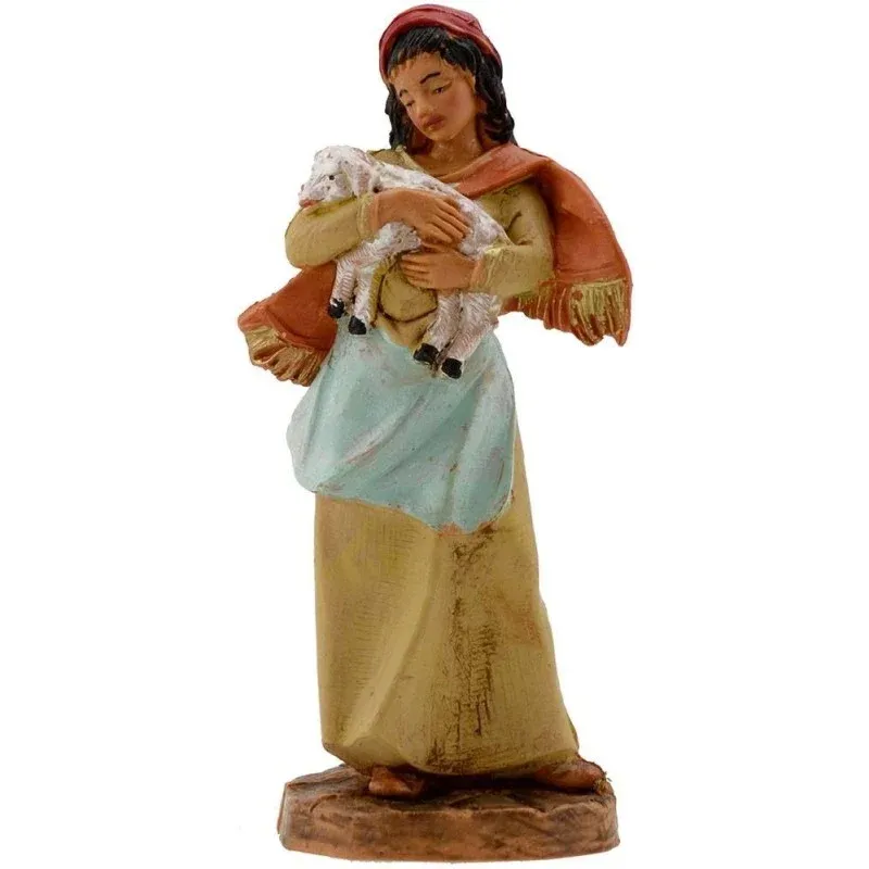 Femme avec un mouton dans les bras n° 997 pour la crèche Fontanini 9,5 cm