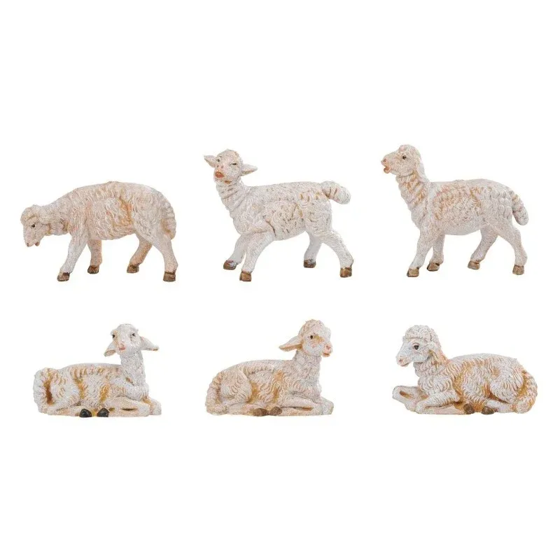 Lot de 6 moutons de crèche Fontanini mesurant 9,5 cm