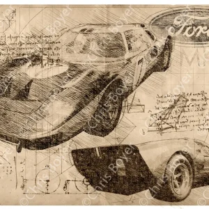 ART PRINT "DA VINCI" - FORD GT40 MK2 - Ref : DV009