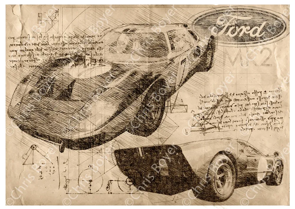 ART PRINT "DA VINCI" - FORD GT40 MK2 - Ref : DV009