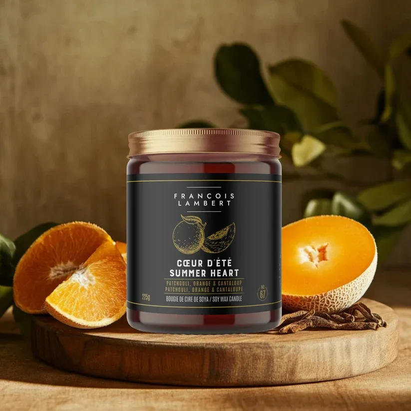Chandelle Coeur D'été - Patchouli, Orange & Cantaloup François Lambert