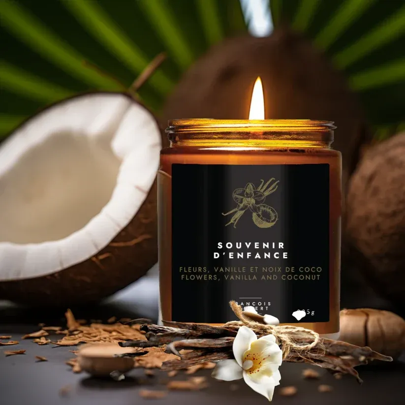 Chandelle Souvenir D'enfance - Fleurs, Vanille & Noix De Coco François Lambert