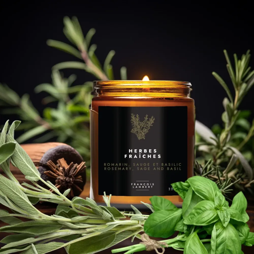No.10 Herbes fraîches - Bougie de soya Romarin, Sauge et Basilic François Lambert
