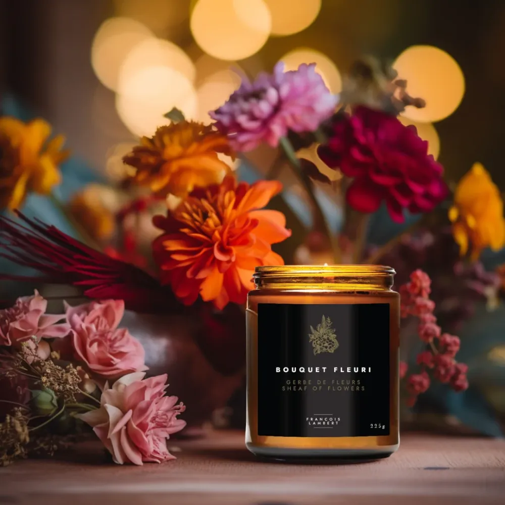 No.46 Bouquet fleuri - Bougie de soya à la gerbe de fleurs François Lambert