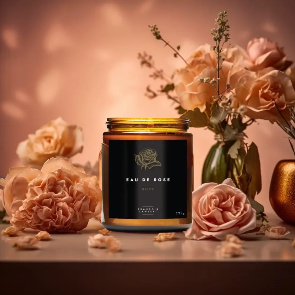 No.55 Eau de rose - Bougie de soya à la rose François Lambert