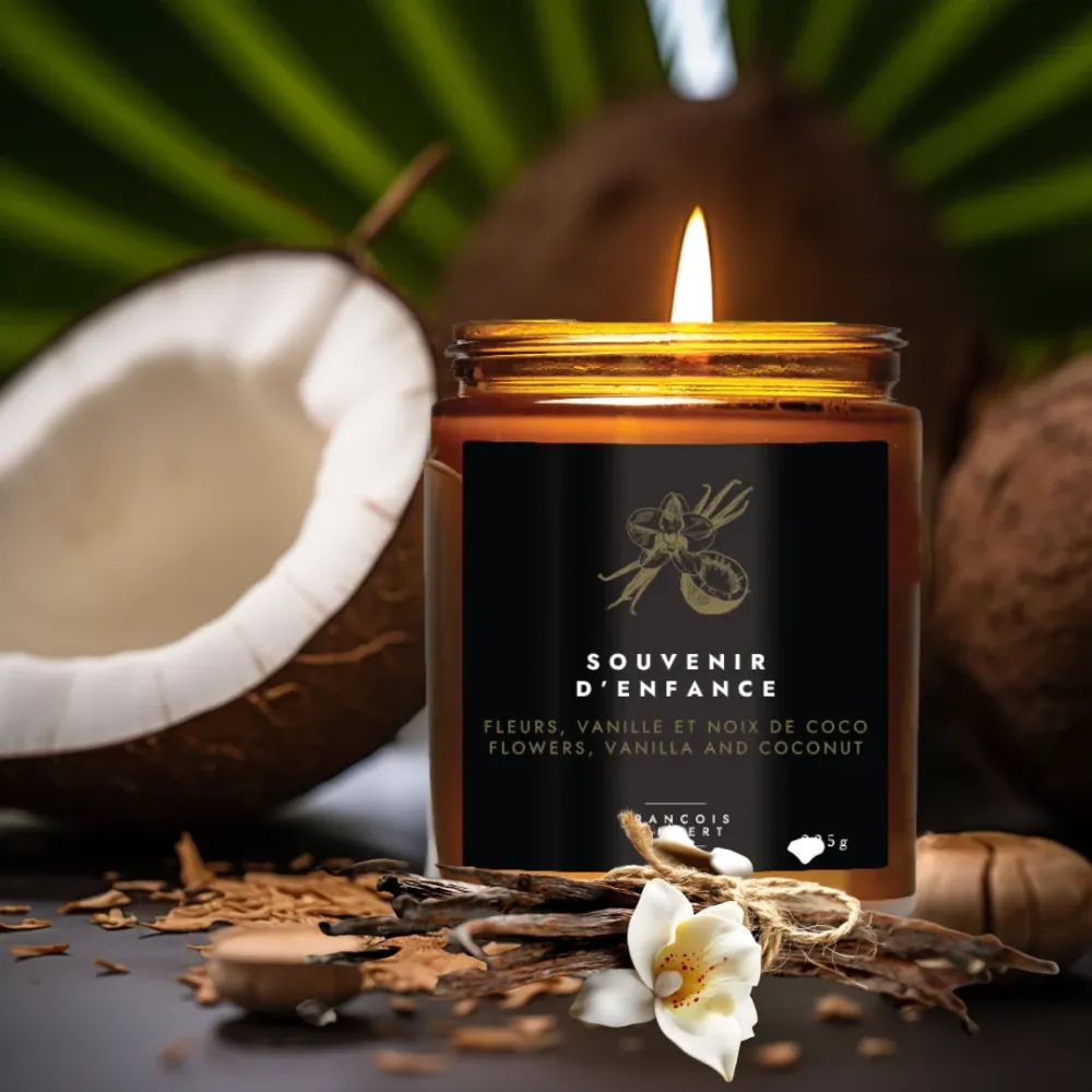 No.8 Souvenir d'enfance - Bougie de soya aux fleurs, vanille et noix de coco François Lambert