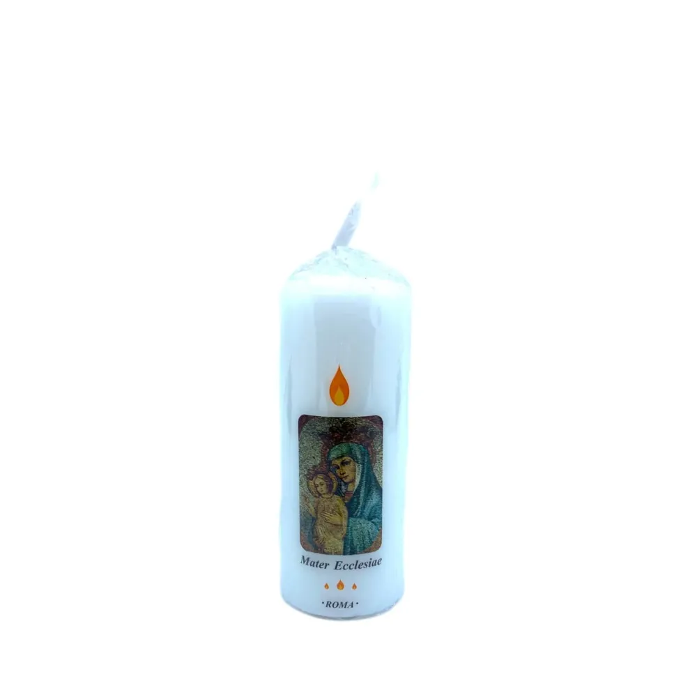 Bougie de cire blanche Mater Ecclesiae Galleria Mariana