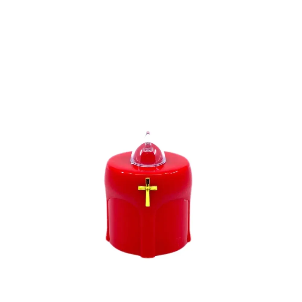 Bougie électronique Lumada rouge avec croix Galleria Mariana