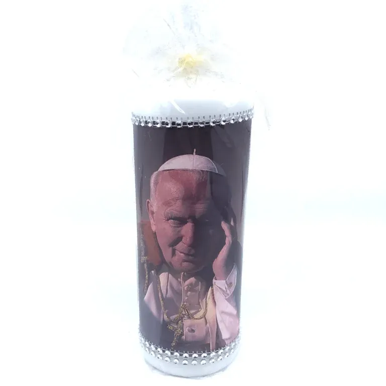 Bougie votive avec le pape saint Jean-Paul II Galleria Mariana