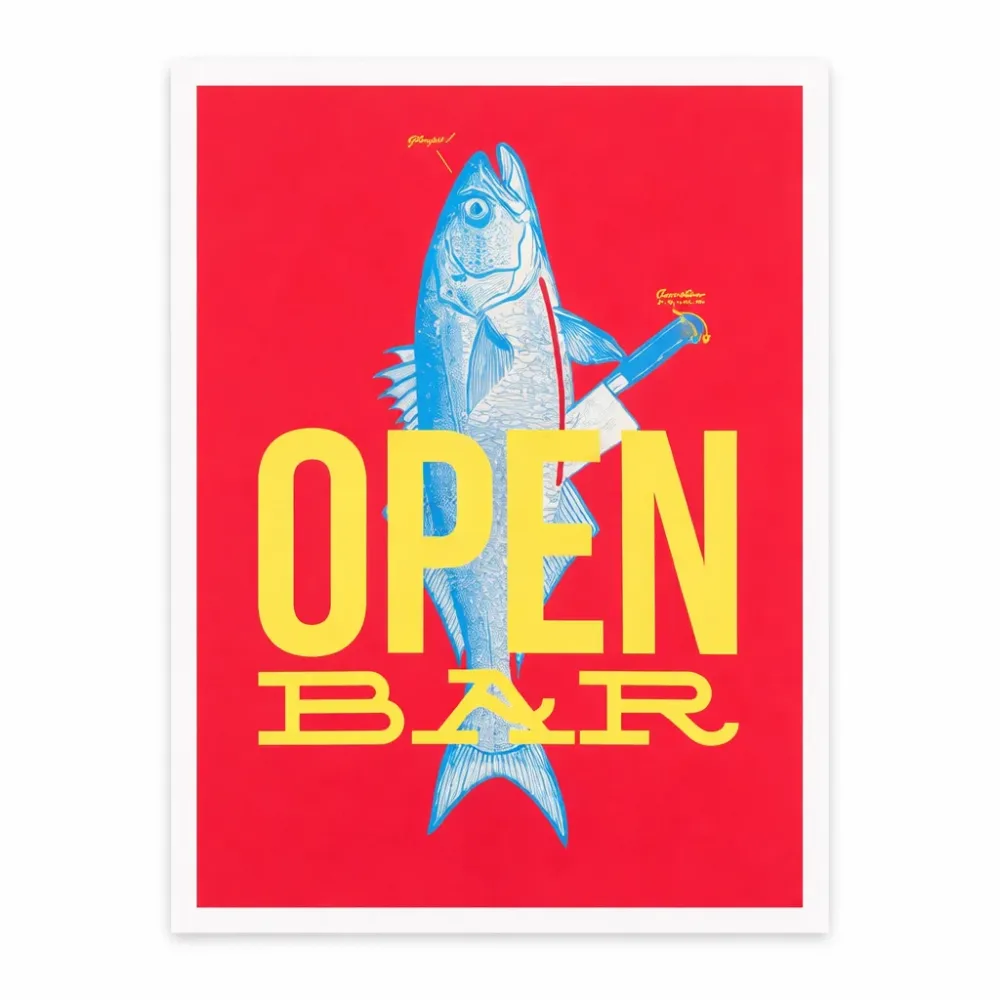 Affiche A3 Open Bar - 29,7 x 42 cm - Rouge Gaspard de Lalune