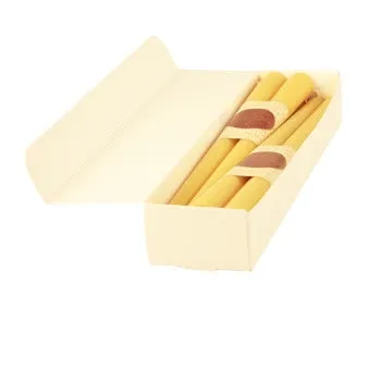 Honey Candles - Paire chandelles allongées 12po caisse de 4 - 13 couleurs Naturel