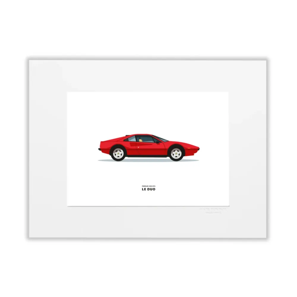 Affiche Le duo Ferrari 308 GTB Rouge - 30 x 40 cm Image Republic