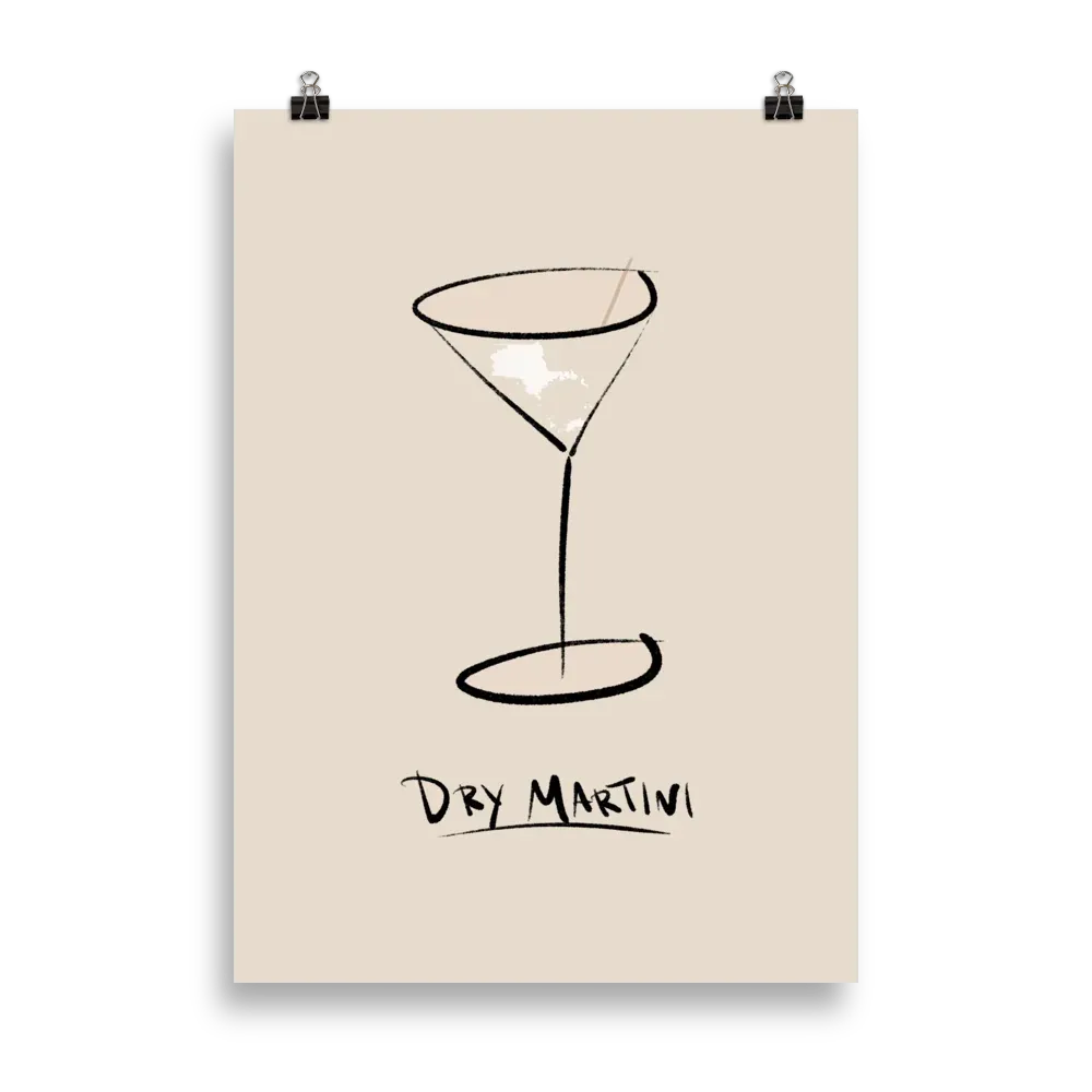 L'affiche de martini sec peint