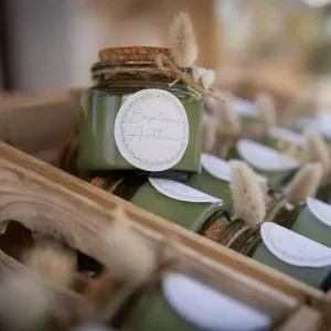 Bougie personnalisée 65g verre vert Les bougies d'Andy