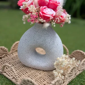 🌸 Bouquet parfumé en vase donut – 140g Les bougies d'Andy
