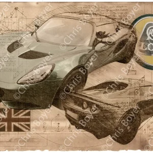ART PRINT "DA VINCI" - LOTUS ELISE - Ref : DV027