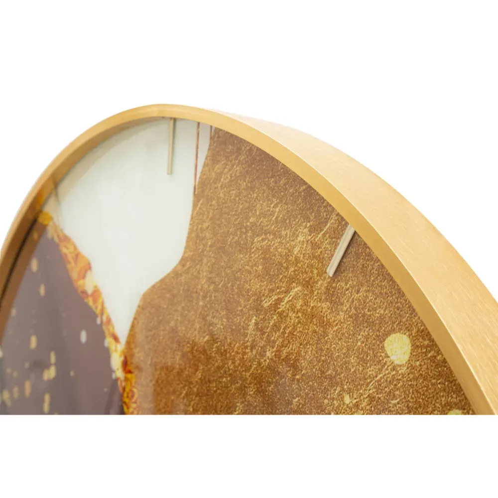 Horloge murale à cadre doré aux tons lumineux – Décoration moderne et élégante Mauro Ferretti
