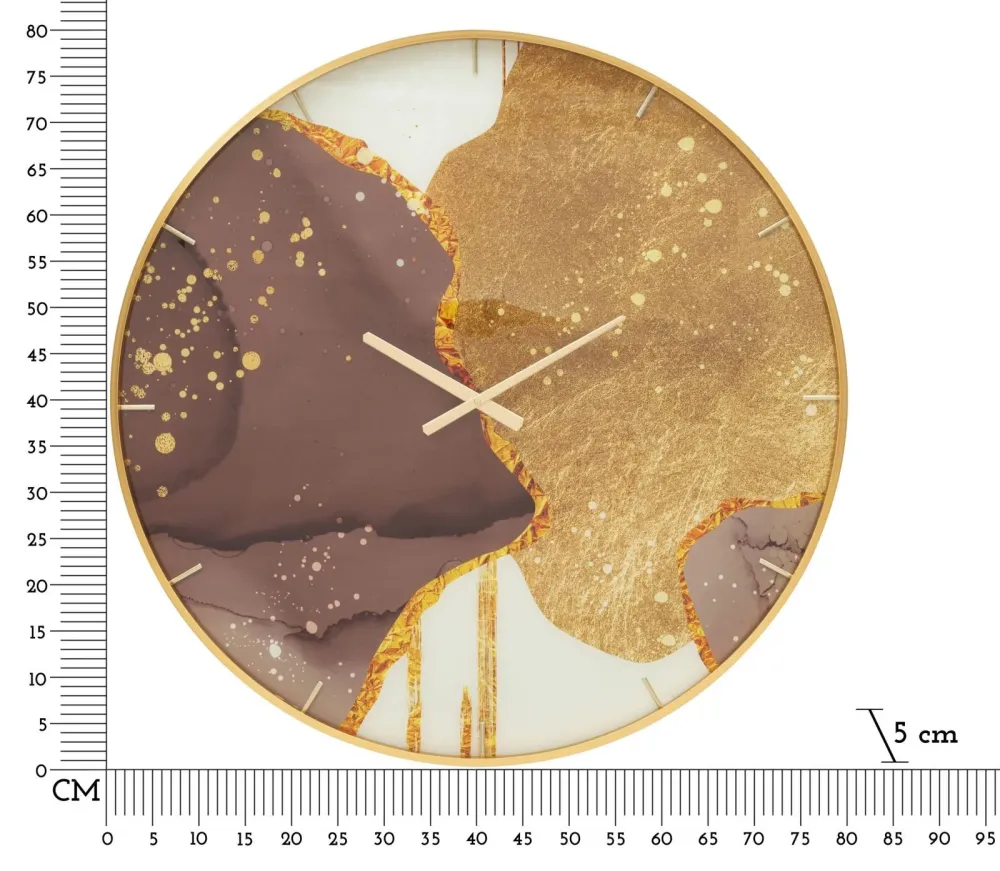 Horloge murale à cadre doré aux tons lumineux – Décoration moderne et élégante Mauro Ferretti