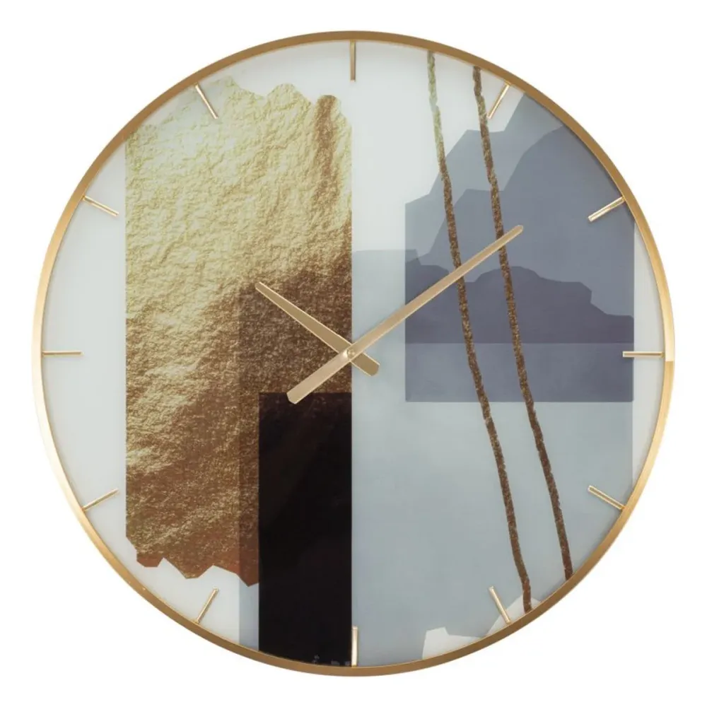 Horloge murale décorative dorée à cadran lumineux – Style contemporain Mauro Ferretti