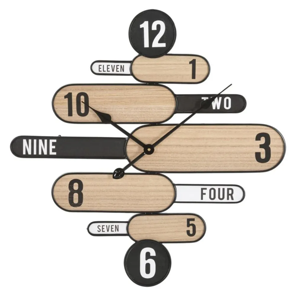 Horloge murale géométrique aux formes arrondies – Design d'art moderne unique Mauro Ferretti