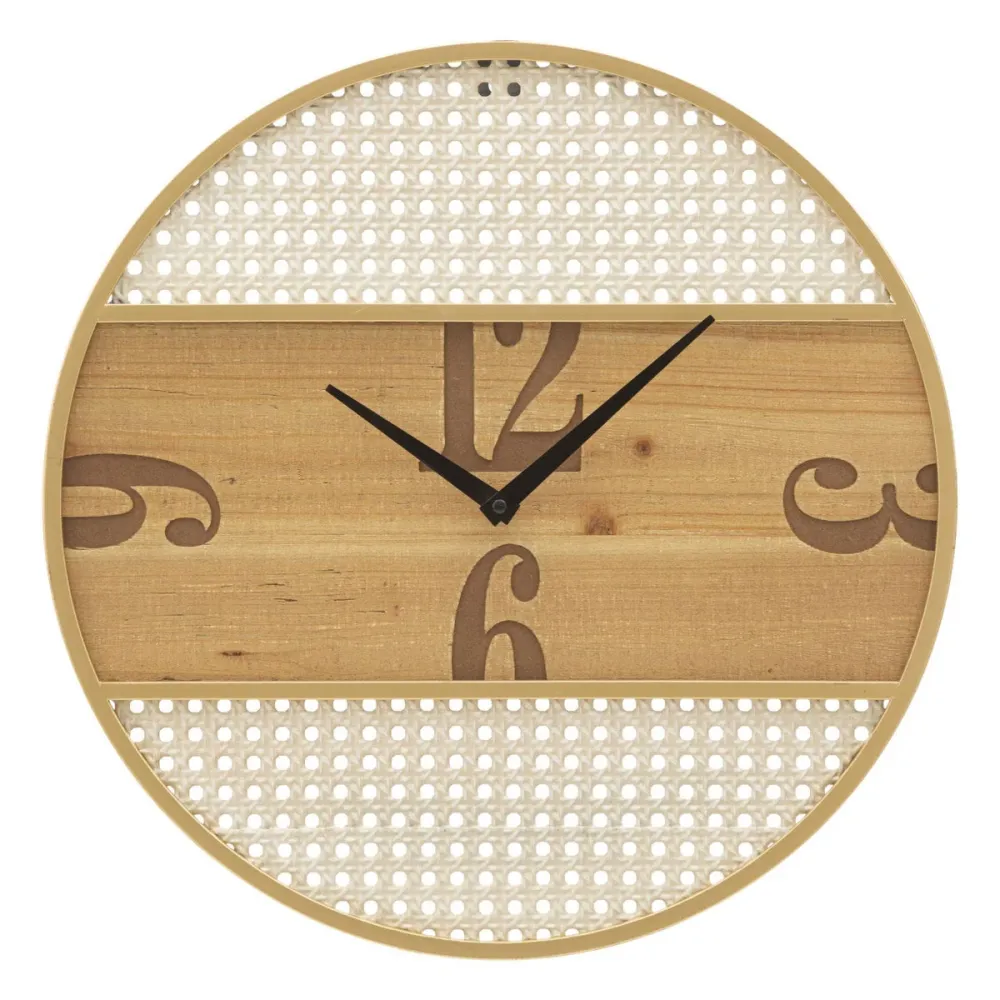 Horloge murale inspirée des pailles de Vienne – Design rond texturé élégant Mauro Ferretti