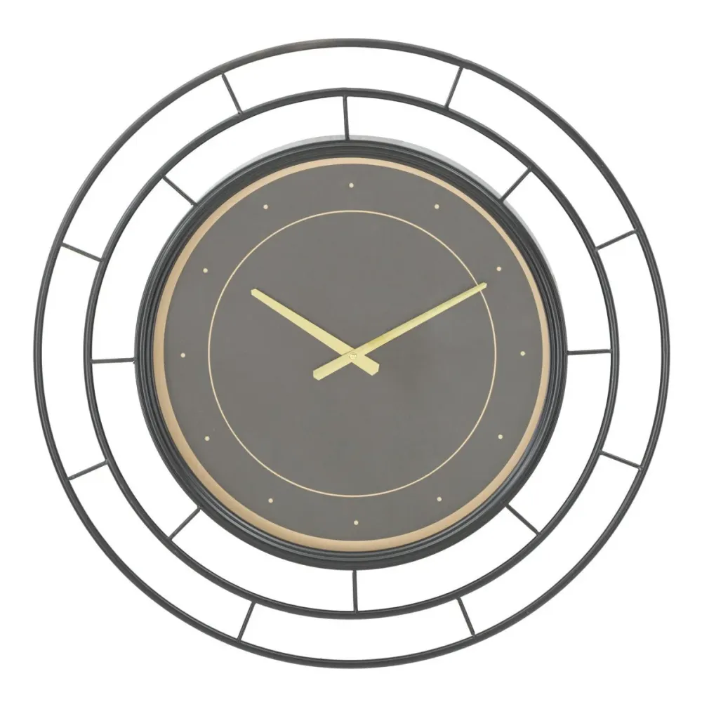Horloge murale élégante noire et or – Design minimaliste et sophistiqué Mauro Ferretti
