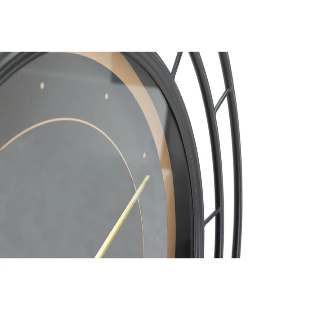 Horloge murale élégante noire et or – Design minimaliste et sophistiqué Mauro Ferretti