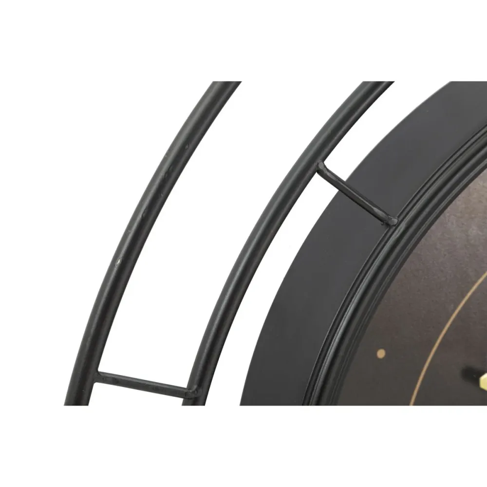 Horloge murale élégante noire et or – Design minimaliste et sophistiqué Mauro Ferretti
