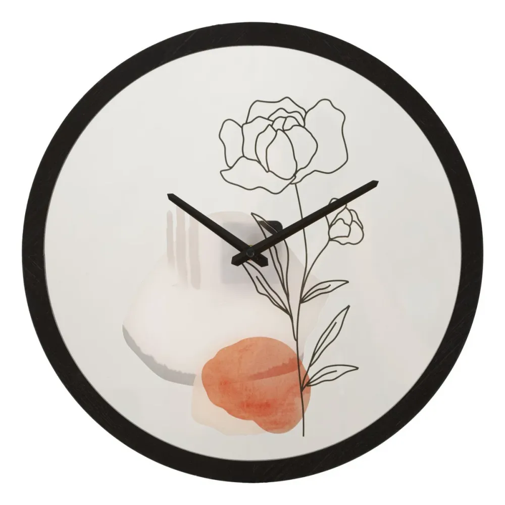 Horloge murale minimaliste Rose-Design – Élégance florale essentielle Mauro Ferretti
