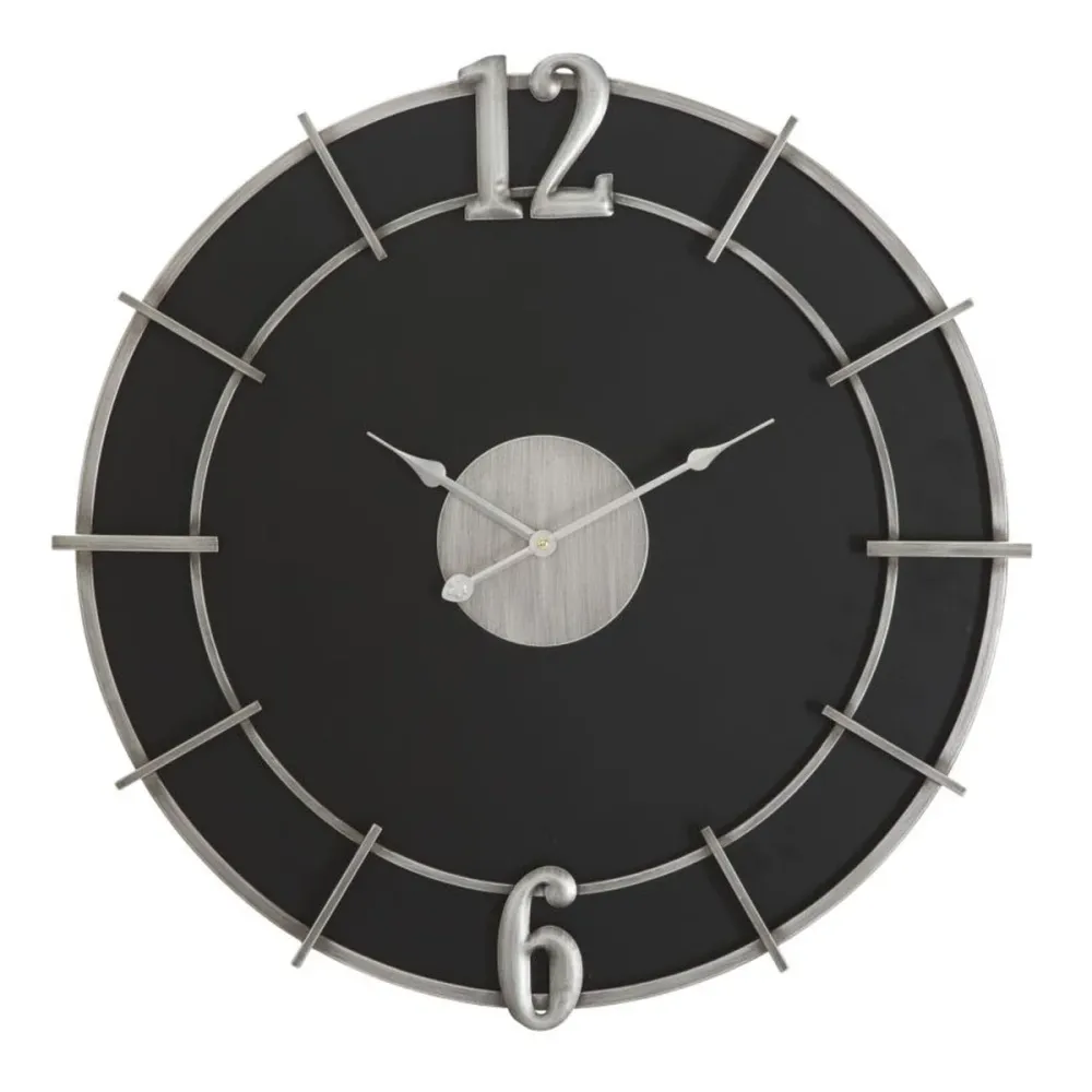 Horloge murale en métal et bois – Horloge décorative minimaliste et glamour Mauro Ferretti