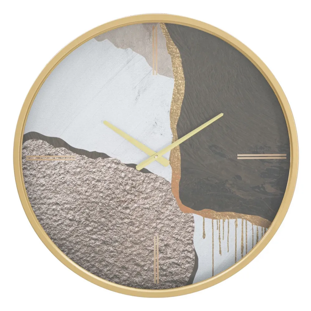 Horloge murale ronde contemporaine abstraite – Décoration artistique moderne Mauro Ferretti