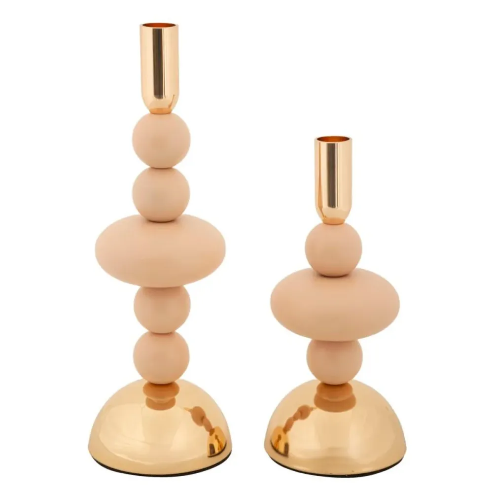 Mauro Ferretti candle holder pink galaxy set 2 pcs metal